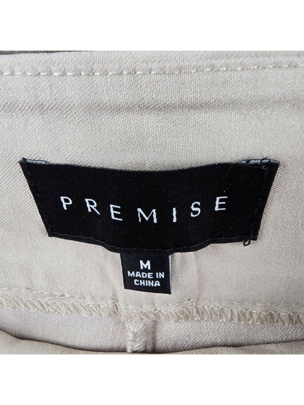 Premise Womens Straight Leg Pants Beige Medium Stretch Casual Mid-Rise - Picture 5 of 9